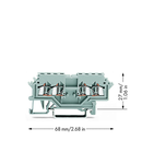 Double potential terminal block; 1.5 mm²; lateral marker slots; for DIN-rail 35 x 15 and 35 x 7.5; CAGE CLAMP®; 1,50 mm²; gray