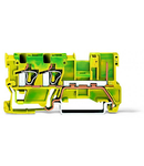 2-conductor/1-pin ground carrier terminal block; for DIN-rail 35 x 15 and 35 x 7.5; 4 mm²; CAGE CLAMP®; 4,00 mm²; green-yellow