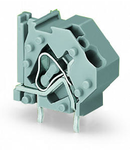 Stackable PCB terminal block; 4 mm²; Pin spacing 10 mm; 1-pole; CAGE CLAMP®; commoning option; 4,00 mm²; light green