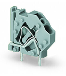 Stackable PCB terminal block; 4 mm²; Pin spacing 5 mm; 1-pole; CAGE CLAMP®; commoning option; 4,00 mm²; light green