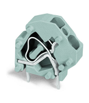 Stackable PCB terminal block; 4 mm²; Pin spacing 5 mm; 1-pole; CAGE CLAMP®; 4,00 mm²; light green