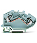 2-conductor through terminal block; 6 mm²; center marking; for DIN-rail 35 x 15 and 35 x 7.5; CAGE CLAMP®; 6,00 mm²; gray