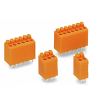 PCB terminal block; push-button; 1.5 mm²; Pin spacing 3.81 mm; 6-pole; PUSH WIRE®; 1,50 mm²; orange