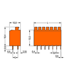 PCB terminal block; push-button; 1.5 mm²; Pin spacing 3.81 mm; 6-pole; PUSH WIRE®; 1,50 mm²; orange