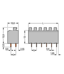 PCB terminal block; push-button; 1.5 mm²; Pin spacing 5 mm; 3-pole; PUSH WIRE®; 1,50 mm²; gray