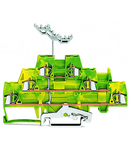 Triple-deck terminal block; 6-conductor ground terminal block; with marker carrier; internal commoning; for DIN-rail 35 x 15 and 35 x 7.5; 2.5 mm²; CAGE CLAMP®; 2,50 mm²; green-yellow