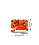 2-conductor through terminal block; 1.5 mm²; suitable for Ex e II applications; side and center marking; for DIN-rail 35 x 15 and 35 x 7.5; Push-in CAGE CLAMP®; 1,50 mm²; orange