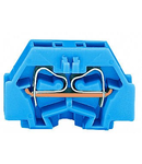 2-conductor terminal block; without push-buttons; with fixing flange; for screw or similar mounting types; Fixing hole 3.2 mm Ø; can be commoned with adjacent jumpers and staggered jumpers; CAGE CLAMP®; 1,50 mm²; blue