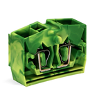 4-conductor end terminal block; without push-buttons; with fixing flange; for screw or similar mounting types; Fixing hole 3.2 mm Ø; 2.5 mm²; CAGE CLAMP®; 2,50 mm²; green-yellow