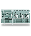 Stackable 3-conductor PCB terminal block; with fuse mounting; 2.5 mm²; Pin spacing 5 mm; 1-pole; CAGE CLAMP®; 2,50 mm²; gray