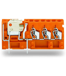 Stackable 3-conductor PCB terminal block; with knife disconnect; 2.5 mm²; Pin spacing 5.08 mm; 1-pole; CAGE CLAMP®; 2,50 mm²; orange