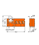 Stackable 3-conductor PCB terminal block; with knife disconnect; 2.5 mm²; Pin spacing 5.08 mm; 1-pole; CAGE CLAMP®; 2,50 mm²; orange