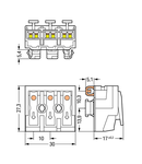 Lighting connector; push-button, external; for Linect®; with direct ground contact; 3-pole; Cod. A; Lighting side: for solid conductors; Inst. side: for all conductor types; max. 2.5 mm²; Surrounding air temperature: max 85°C (T85); 2,50 mm²; white