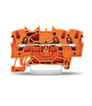 3-conductor through terminal block; 1.5 mm²; suitable for Ex e II applications; side and center marking; for DIN-rail 35 x 15 and 35 x 7.5; Push-in CAGE CLAMP®; 1,50 mm²; orange