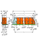 PCB terminal block; push-button; 2.5 mm²; Pin spacing 10.16 mm; 8-pole; CAGE CLAMP®; clamping collar; 2,50 mm²; orange