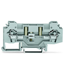 2-conductor disconnect/test terminal block; with test option; for 4 mm Ø test plugs; for DIN-rail 35 x 15 and 35 x 7.5; 6 mm²; CAGE CLAMP®; 6,00 mm²; gray