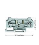 2-conductor disconnect/test terminal block; with test option; for 4 mm Ø test plugs; for DIN-rail 35 x 15 and 35 x 7.5; 6 mm²; CAGE CLAMP®; 6,00 mm²; gray