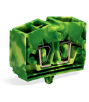 4-conductor terminal block; without push-buttons; with snap-in mounting foot; for plate thickness 0.6 - 1.2 mm; Fixing hole 3.5 mm Ø; 2.5 mm²; CAGE CLAMP®; 2,50 mm²; green-yellow