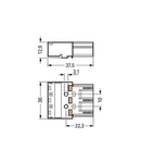Plug; 3-pole; Cod. B; 4,00 mm²; gray
