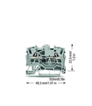 Component terminal block; 2-conductor; with diode 1N4007; anode, right side; for DIN-rail 35 x 15 and 35 x 7.5; 2.5 mm²; Push-in CAGE CLAMP®; 2,50 mm²; gray