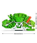 2-conductor ground terminal block; 6 mm²; with touch-proof test socket; for 4 mm Ø test plugs; side and center marking; for DIN-rail 35 x 15 and 35 x 7.5; Push-in CAGE CLAMP®; 6,00 mm²; green-yellow