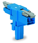 T-distribution connector; 2-pole; Cod. I; 1 input; 2 outputs; 3 locking levers; for flying leads; blue