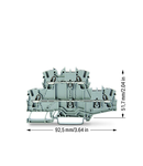 Double-deck terminal block; Through/through terminal block; L/L; without marker carrier; suitable for Ex e II applications; for DIN-rail 35 x 15 and 35 x 7.5; 2.5 mm²; Push-in CAGE CLAMP®; 2,50 mm²; gray