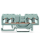 4-conductor through terminal block; 2.5 mm²; center marking; for DIN-rail 35 x 15 and 35 x 7.5; CAGE CLAMP®; 2,50 mm²; orange