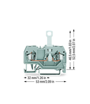 2-conductor disconnect terminal block; for DIN-rail 35 x 15 and 35 x 7.5; 2.5 mm²; CAGE CLAMP®; 2,50 mm²; gray