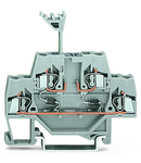 Component terminal block; double-deck; with 2 diodes 1N4007; Top anode; for DIN-rail 35 x 15 and 35 x 7.5; 2.5 mm²; CAGE CLAMP®; 2,50 mm²; gray