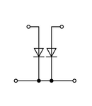 Component terminal block; double-deck; with 2 diodes 1N4007; Top anode; for DIN-rail 35 x 15 and 35 x 7.5; 2.5 mm²; CAGE CLAMP®; 2,50 mm²; gray