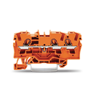 3-conductor through terminal block; 4 mm²; suitable for Ex e II applications; side and center marking; for DIN-rail 35 x 15 and 35 x 7.5; Push-in CAGE CLAMP®; 4,00 mm²; orange