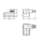 Tap-off module; for flat cable; 5 x 2.5 mm² + 2 x 1.5 mm²; 2-pole; Cod. E; green