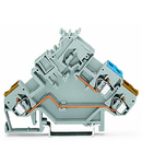 2-conductor actuator terminal block; with colored conductor entries; 2.5 mm²; CAGE CLAMP®; 2,50 mm²; gray