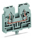 2-conductor terminal block; without push-buttons; with snap-in mounting foot; for plate thickness 0.6 - 1.2 mm; Fixing hole 3.5 mm Ø; 2.5 mm²; CAGE CLAMP®; 2,50 mm²; gray