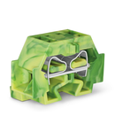 4-conductor terminal block; without push-buttons; with fixing flange; for screw or similar mounting types; Fixing hole 3.2 mm Ø; 4 mm²; CAGE CLAMP®; 4,00 mm²; green-yellow