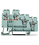 3-conductor actuator supply terminal block; with colored conductor entries; 2.5 mm²; CAGE CLAMP®; 2,50 mm²; gray