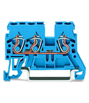 3-conductor through terminal block; 2.5 mm²; suitable for Ex i applications; side and center marking; for DIN-rail 35 x 15 and 35 x 7.5; CAGE CLAMP®; 2,50 mm²; blue