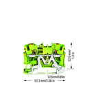 2-conductor ground terminal block; 4 mm²; with test port; side and center marking; for DIN-rail 35 x 15 and 35 x 7.5; Push-in CAGE CLAMP®; 4,00 mm²; green-yellow