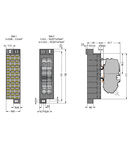 Common potential matrix patchboard; Marking 1-24; with 2 input modules incl. end plate; Color of modules: gray; Numbering of modules arranged vertically; for 19" racks; Slimline version; 2,50 mm²; dark gray