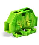 2-conductor terminal block; without push-buttons; with fixing flange; for screw or similar mounting types; Fixing hole 3.2 mm Ø; 2.5 mm²; CAGE CLAMP®; 2,50 mm²; green-yellow