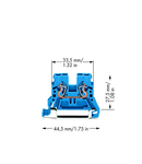 2-conductor through terminal block; 2.5 mm²; suitable for Ex i applications; side and center marking; for DIN-rail 35 x 15 and 35 x 7.5; CAGE CLAMP®; 2,50 mm²; blue