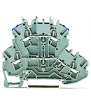 Double-deck terminal block; Through/through terminal block; L/N; without marker carrier; suitable for Ex e II applications; Blue conductor entry upper deck; for DIN-rail 35 x 15 and 35 x 7.5; 2.5 mm²; Push-in CAGE CLAMP®; 2,50 mm²; gray