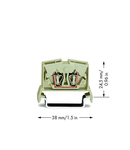 2-conductor miniature through terminal block; 2.5 mm²; with test option; suitable for Ex e II applications; center marking; for DIN-rail 35 x 15 and 35 x 7.5; CAGE CLAMP®; 2,50 mm²; light gray