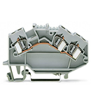 3-conductor through terminal block; 4 mm²; center marking; for DIN-rail 35 x 15 and 35 x 7.5; CAGE CLAMP®; 4,00 mm²; gray