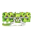 4-conductor ground terminal block; 4 mm²; with test port; side and center marking; for DIN-rail 35 x 15 and 35 x 7.5; Push-in CAGE CLAMP®; 4,00 mm²; green-yellow