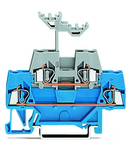 Double-deck terminal block; Through/through terminal block; for DIN-rail 35 x 15 and 35 x 7.5; 2.5 mm²; CAGE CLAMP®; 2,50 mm²; blue/gray