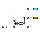 3-conductor sensor terminal block; LED (red); for NPN-(low-side) switching sensors; with colored conductor entries; 2.5 mm²; CAGE CLAMP®; 2,50 mm²; gray