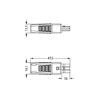 Socket; with strain relief housing; 2-pole; Cod. E; green