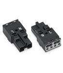 Plug; 2-pole; Cod. A; 4,00 mm²; black